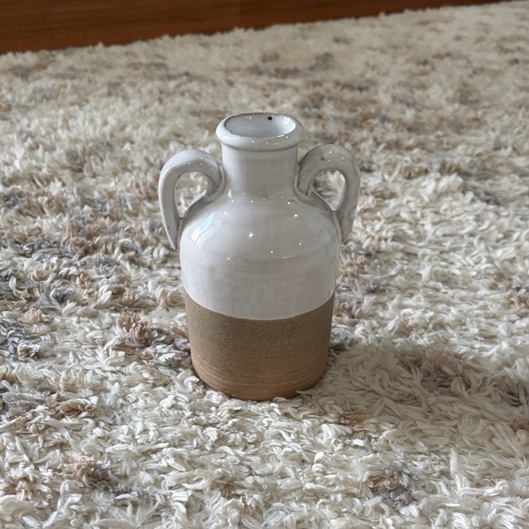 Other - White and Tan Ceramic Vase